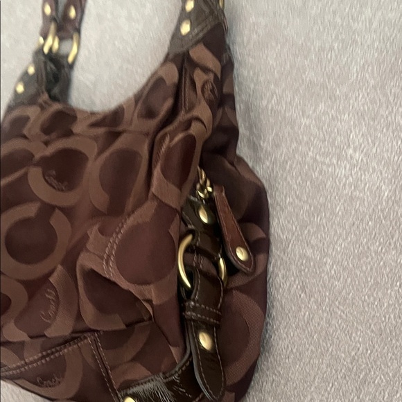 Coach Maggie Madison Op Art Brown Shoulder Bag - Picture 13 of 13
